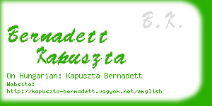 bernadett kapuszta business card